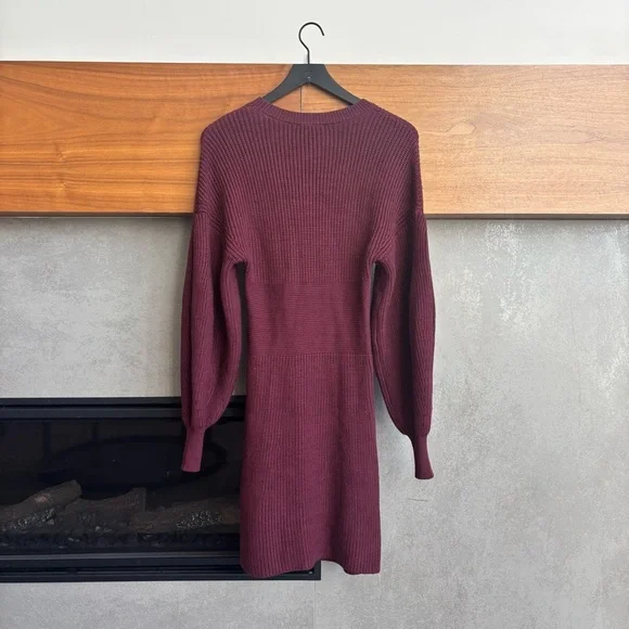 STAUD Marlebone Rib Knit Mini Dress With Balloon Sleeve, Size S - Picture 13 of 16